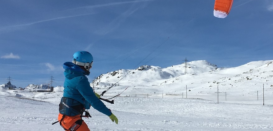 Snowkitekurse auf dem Bernina
